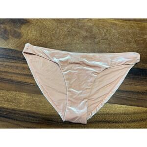 Robin Piccone Bikini Bottom Women Medium Pink Velour Velvet Low Rise Swim 220664